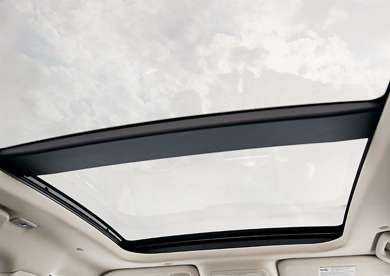 The available panoramic Vista Roof® is shown from inside a 2024 Lincoln Corsair® SUV. | Fair Oaks Lincoln in Naperville IL