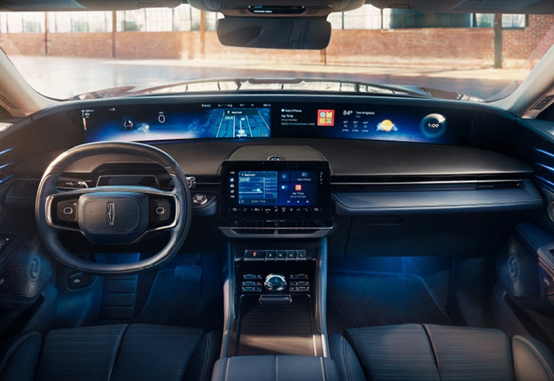 A large panoramic display is shown on the dashboard of a 2024 Lincoln Nautilus® SUV | Fair Oaks Lincoln in Naperville IL