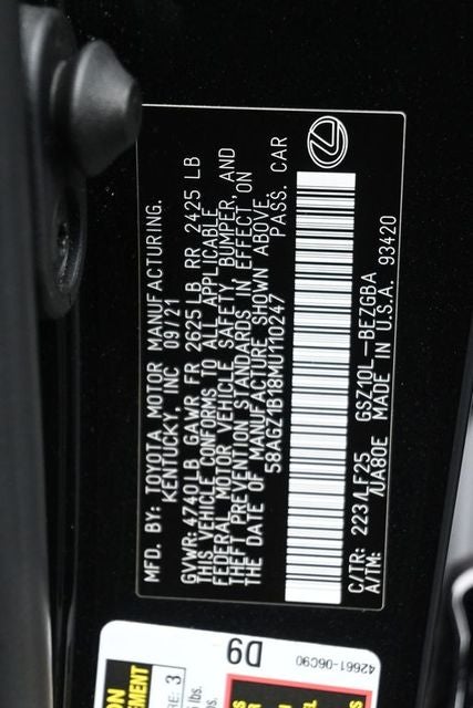 2021 Lexus ES 350 F Sport