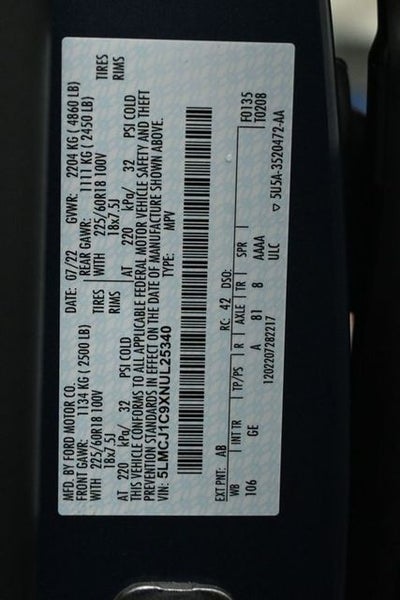 2022 Lincoln Corsair Standard