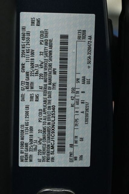 2022 Lincoln Corsair Standard