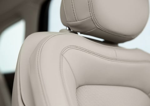 A detail shot of available leather-trimmed Perfect Position front seat shows off artistic details like luxe materials, precision stitching and supple curves | Fair Oaks Lincoln in Naperville IL