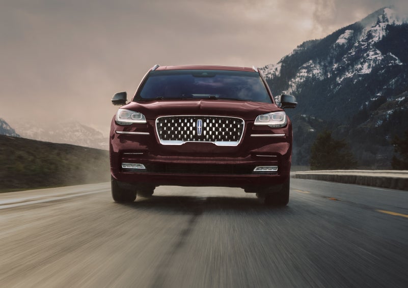 A 2024 Lincoln Aviator® SUV is shown in the Diamond Red exterior color. | Fair Oaks Lincoln in Naperville IL