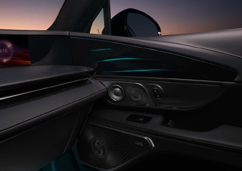 Selectable ambient lighting glows in the passenger door panel. | Fair Oaks Lincoln in Naperville IL