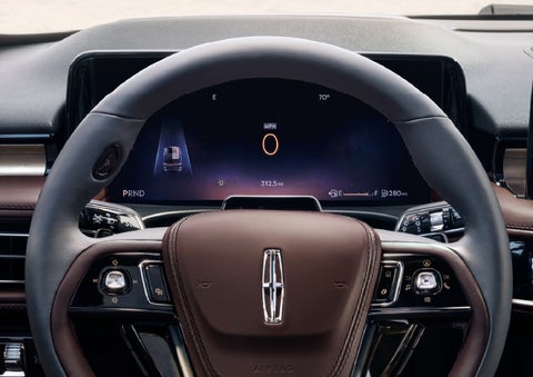 The driver’s information cluster display behind the steering wheel is shown. | Fair Oaks Lincoln in Naperville IL