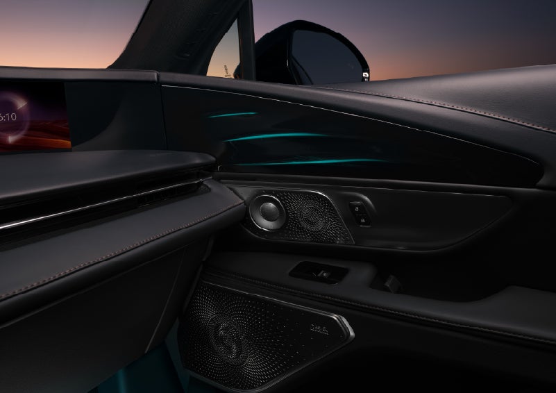 Selectable ambient lighting glows in the passenger door panel. | Fair Oaks Lincoln in Naperville IL