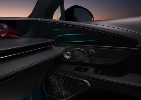 Selectable ambient lighting glows in the passenger door panel. | Fair Oaks Lincoln in Naperville IL