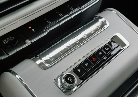 The piano key gear selector of a 2027 Lincoln Aviator® Back Label™ SUV. | Fair Oaks Lincoln in Naperville IL